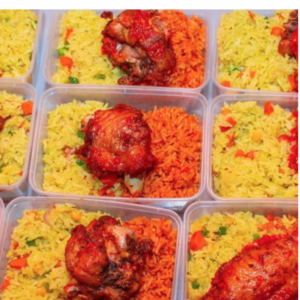 Jollof and Fried with Chicken