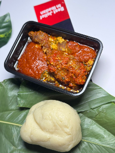 Pounded Yam with Chicken