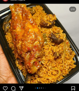 Goatmeat Jollof Rice with Beef